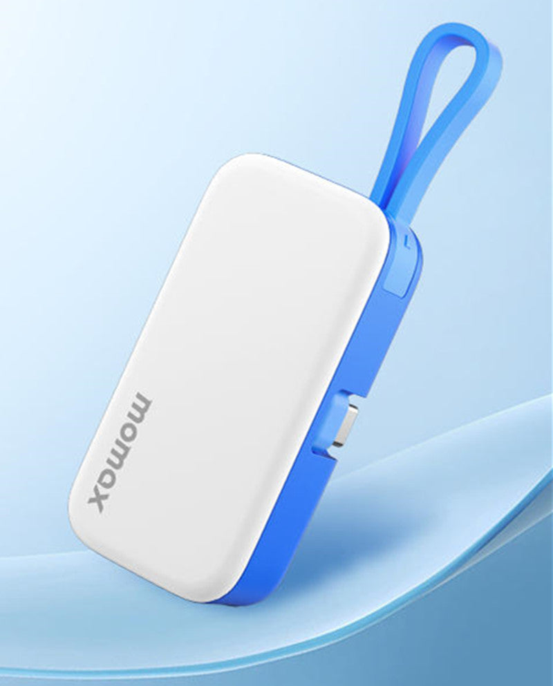Avelena | 5000mAh Mini-Kapsel Tragbare Powerbank mit eingebautem Schnelllade-Kabel