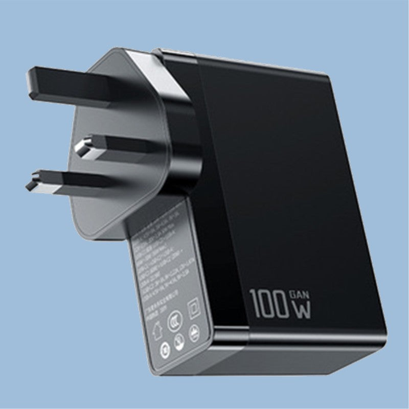 Avelena | 3-in-1 100W Wandladegerät, mit US/EU/UK-Steckdosen, 2 Type-C & 1 USB-Anschluss, für Laptop, Telefon, Tablet