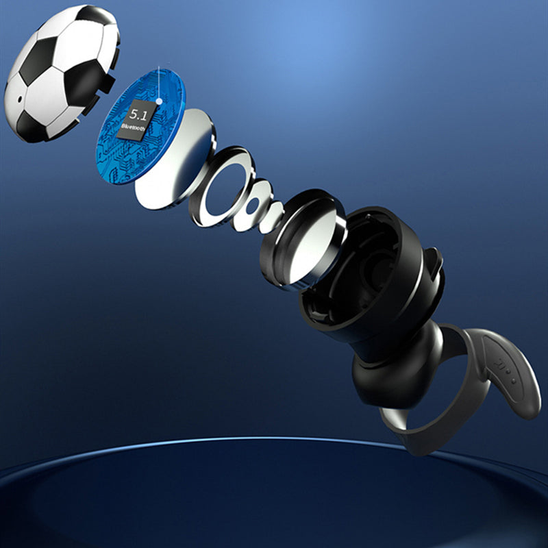 Avelena | TWS Bluetooth5.1 Kabellose Ohrhörer mit einzigartigem Fußballdesign, LED-Batterieanzeige & Lanyard
