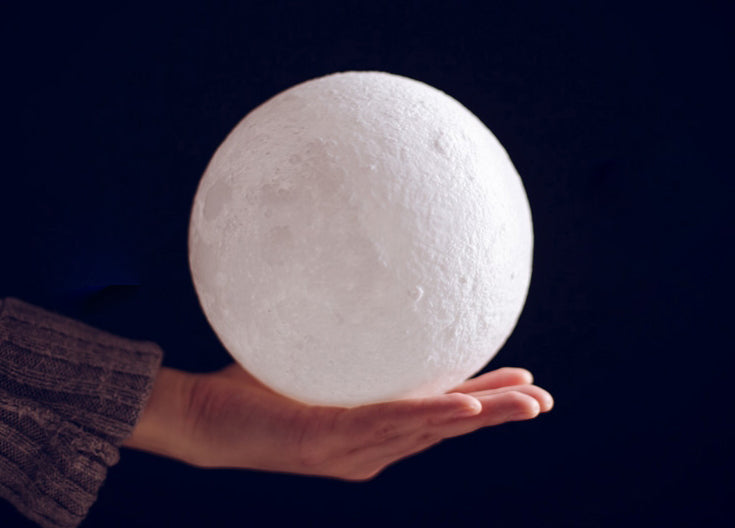 Avelena | Wiederaufladbare 3D Mondnachtlampe, mit Touch-Steuerung & USB-Ladekabel, das beste Geschenk für Freunde, Kinder und mehr
