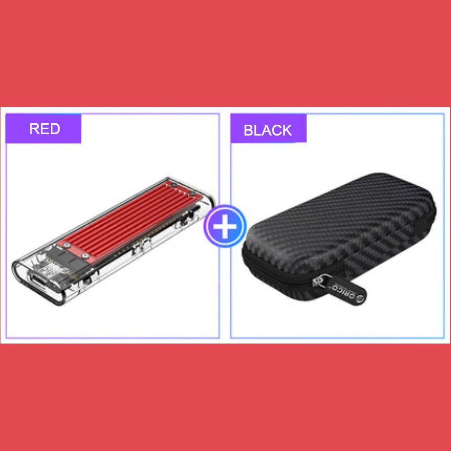 Avelena | Transparente tragbare SSD-Gehäuse, mit Aufbewahrungstasche, einfache Installation, schneller Dateitransfer, Auto-Schlafmodus, für Studium & Arbeit
