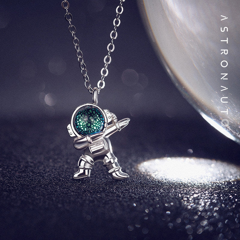 Avelena | Silber Astronauten Halskette, Schmuck Geschenke für Frauen