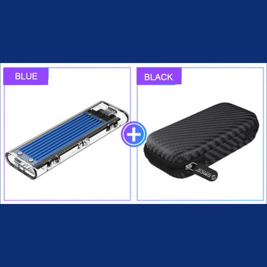 Avelena | Transparente tragbare SSD-Gehäuse, mit Aufbewahrungstasche, einfache Installation, schneller Dateitransfer, Auto-Schlafmodus, für Studium & Arbeit