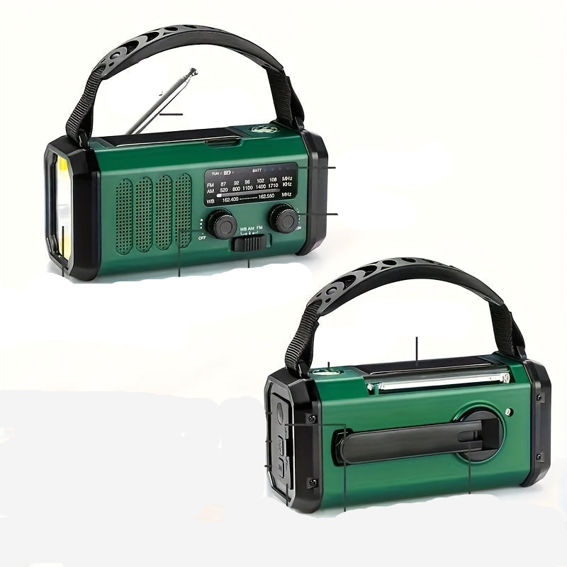Avelena | Solar-notfallradio Mit Powerbank – Kurbelradio Mit Led-taschenlampe Für Camping & Outdoor