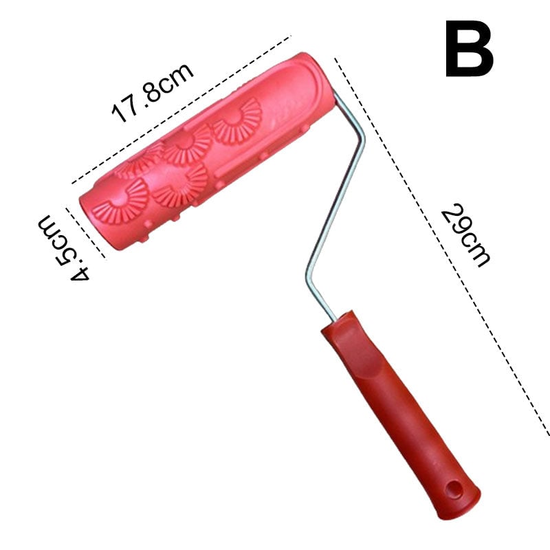 Avelena | Struktur-Prägemuster Farbroller | Wanddekoration | Gummiwalze mit Griff 29cm
