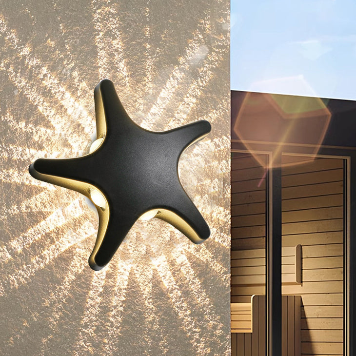 Avelena | Zeitgenössische Einfachheit Aluminium Seestern Design LED wasserdichte Wandlaterne Lampe für Außenterrasse