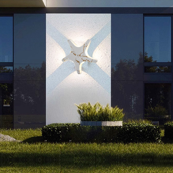 Avelena | Zeitgenössische Einfachheit Aluminium Seestern Design LED wasserdichte Wandlaterne Lampe für Außenterrasse