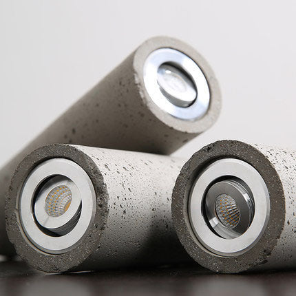 Avelena | StoneCast Industrielle Zylinder-Pendelleuchte aus Beton | 1 Licht | Glatte oder Raue Oberfläche
