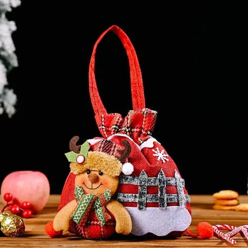 Avelena | Weihnachten Geschenkbeutel | Stoffbeutel mit Kordelzug | Verschiedene Designs | Wiederverwendbar
