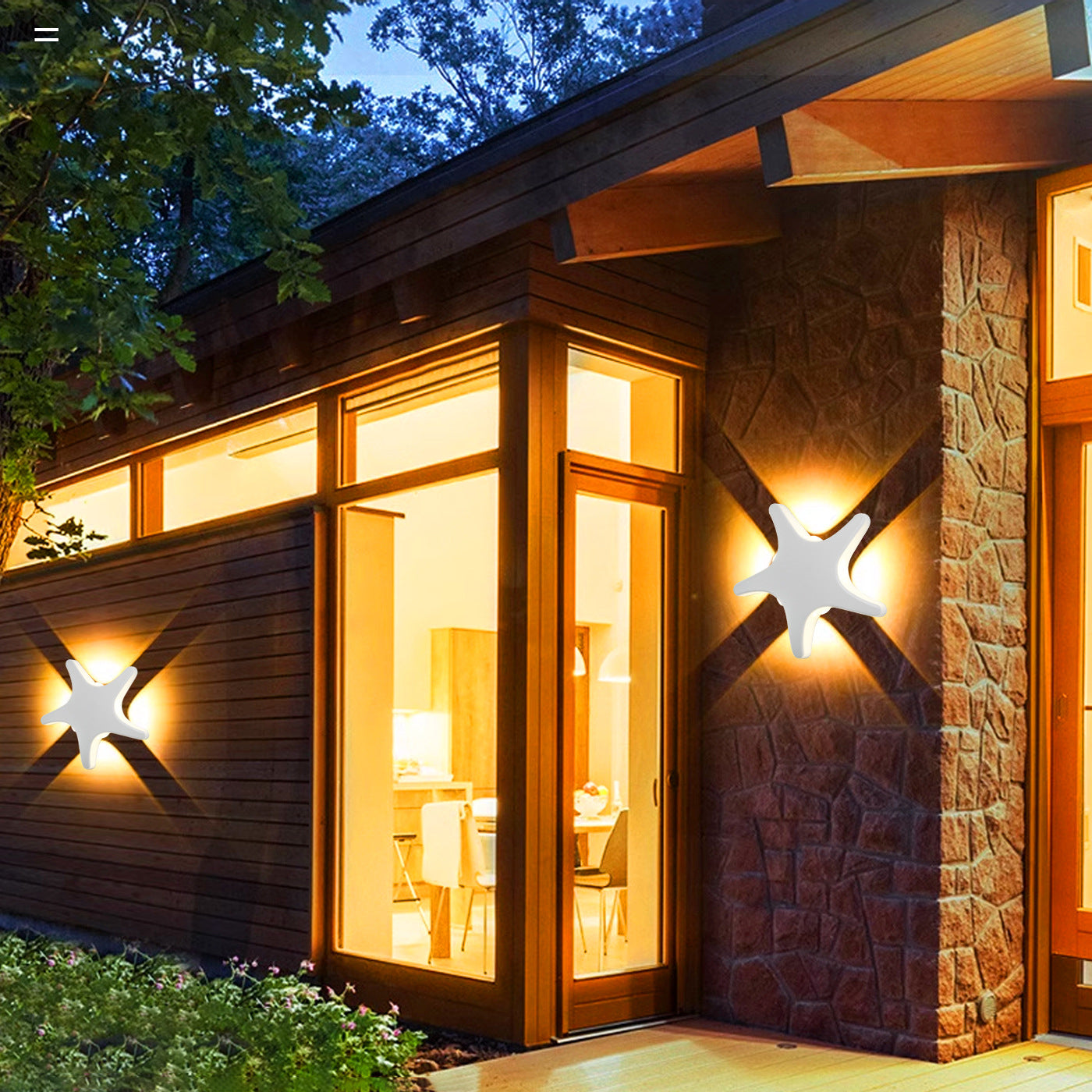Avelena | Zeitgenössische Einfachheit Aluminium Seestern Design LED wasserdichte Wandlaterne Lampe für Außenterrasse