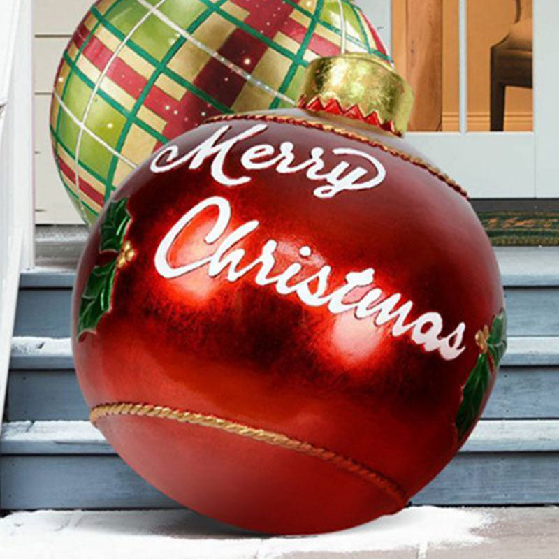 Avelena | Aufblasbare Weihnachtskugel Außendekoration 60cm – Wetterbeständige PVC Weihnachtsdekoration