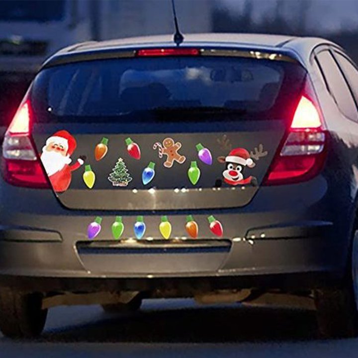 Avelena | Weihnachts-Magnet Deko | Reflektierende Glühbirnen-Magnete | Für Auto, Kühlschrank & Metallflächen