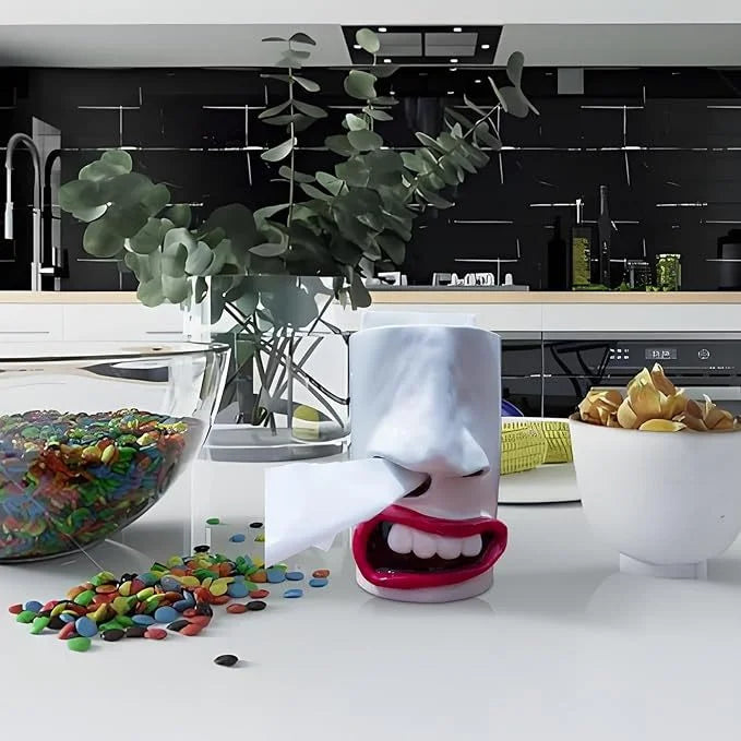 Avelena | Taschentuchbox | Lustige Gesichtsform mit Nasen-Dispenser | Handgefertigte Deko & Geschenkidee