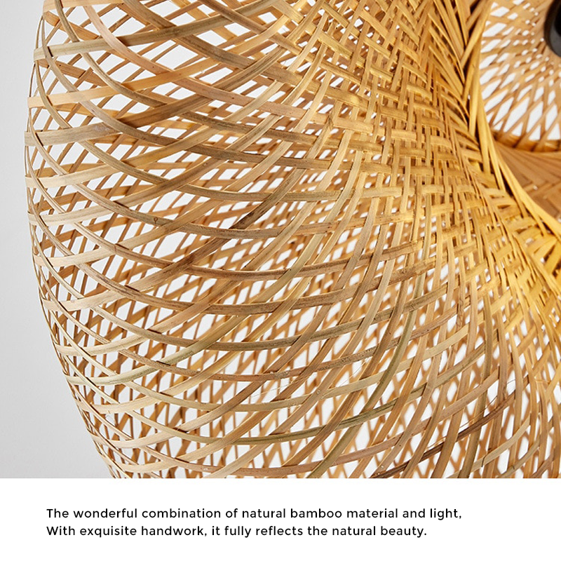 Avelena | Rattan Gewebtes Bambus -Pendellicht - Led - Licht
