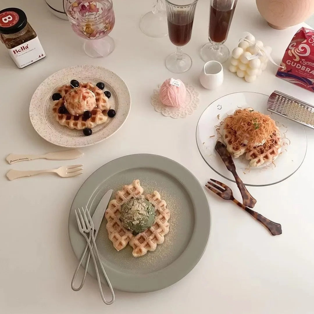Avelena | Outline Edelstahl Besteck Set – Modernes Design mit Hohlgriffen – 3-teilig für Dinner & Dessert