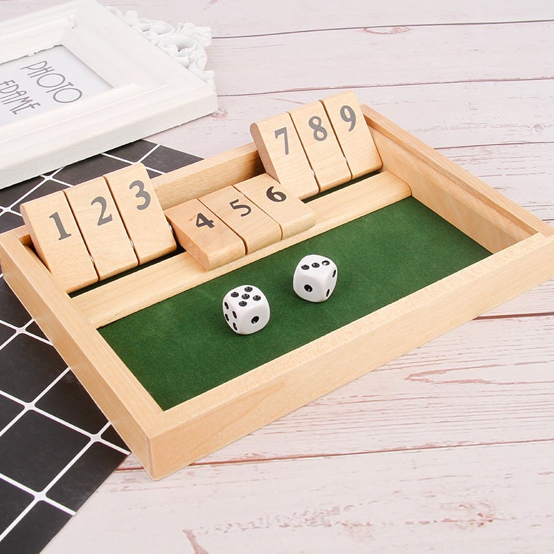 Avelena | Shut The Box Spiel - Spaß Tisch Mathematikspiel für Erwachsene & Kinder