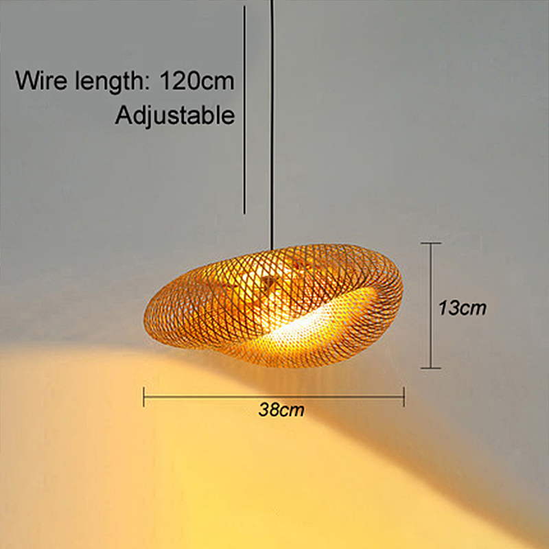 Avelena | Rattan Gewebtes Bambus -Pendellicht - Led - Licht