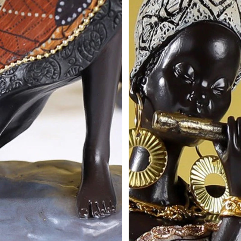 Avelena | Afrikanische weibliche Musiker-Skulptur