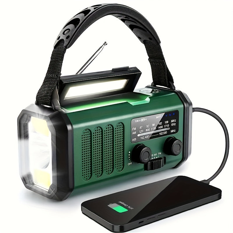 Avelena | Solar-notfallradio Mit Powerbank – Kurbelradio Mit Led-taschenlampe Für Camping & Outdoor