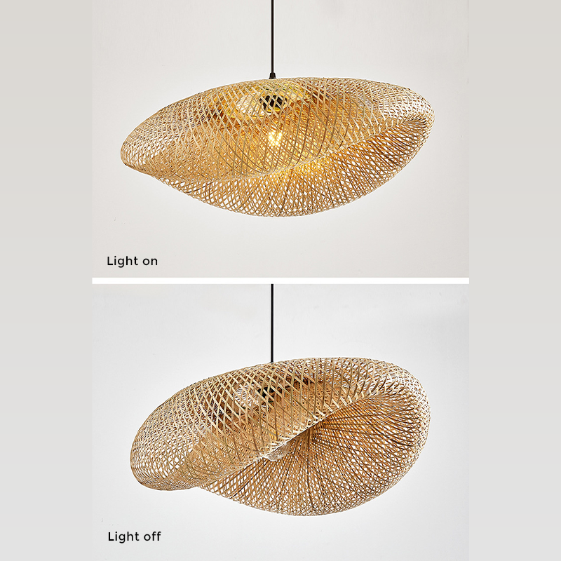 Avelena | Rattan Gewebtes Bambus -Pendellicht - Led - Licht