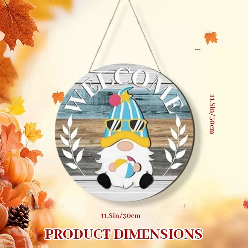 Avelena | 🍁Die besten Weihnachtsdekorationen🎄Austauschbares Willkommensschild mit Holzgnom🎈