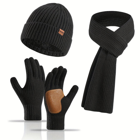 Avelena | Winter Komfort Set – Strickmütze, Schal und Handschuhe für Unisex