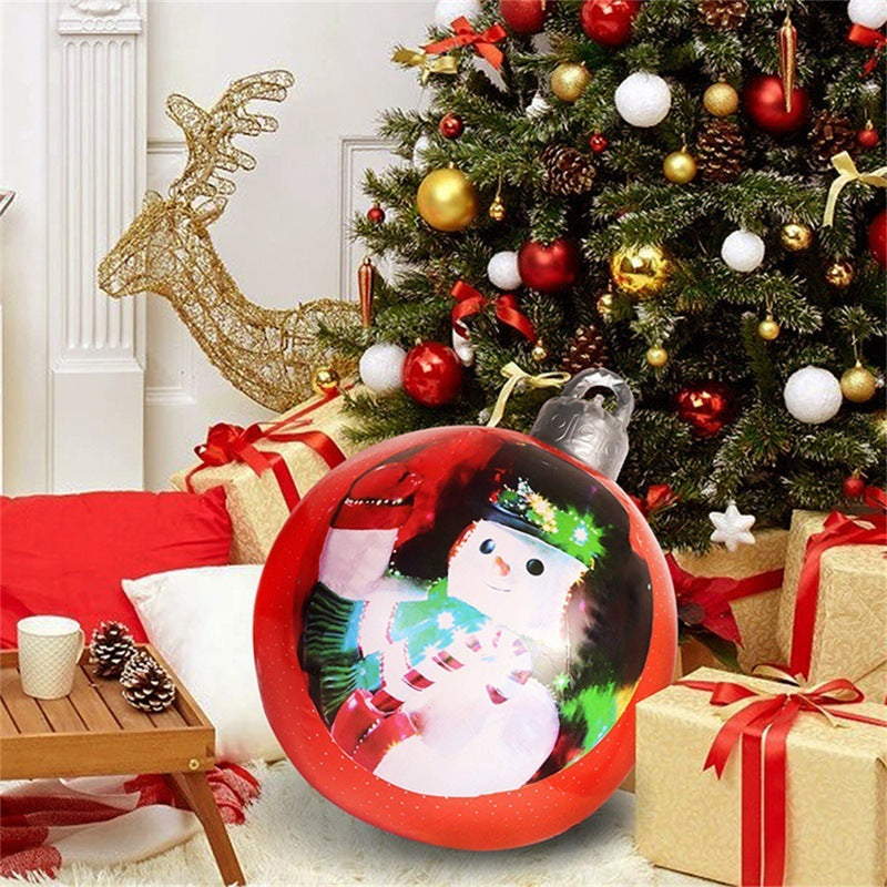 Avelena | Aufblasbare Weihnachtskugel Außendekoration 60cm – Wetterbeständige PVC Weihnachtsdekoration