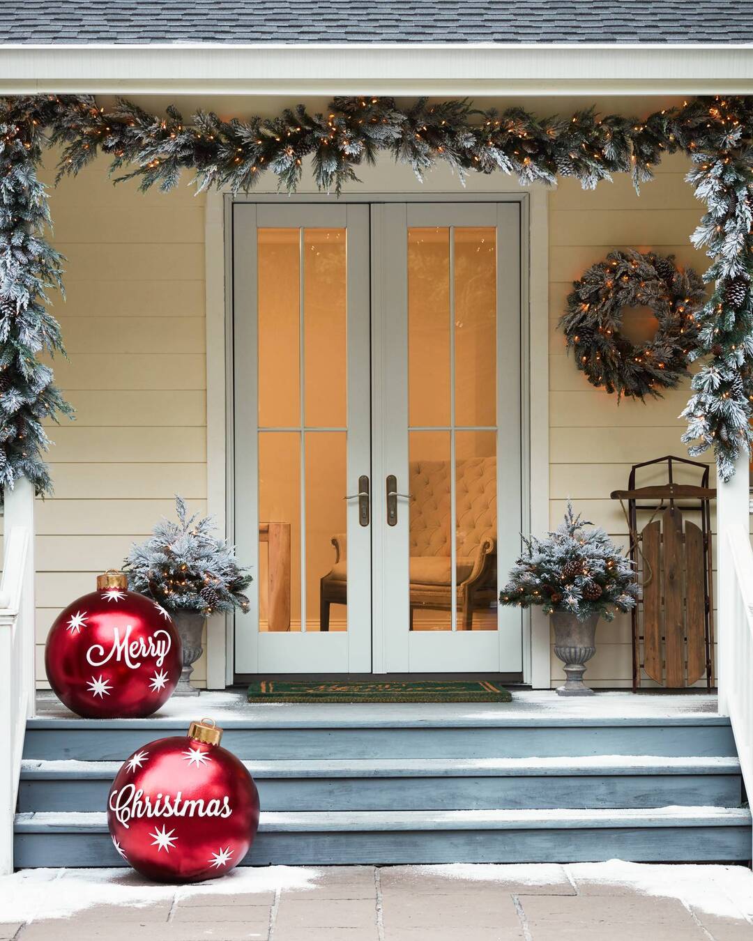 Avelena | Weihnachts Deko Kugeln aufblasbar | PVC Outdoor Kugeln | Wetterfest & Wiederverwendbar | Verschiedene Designs