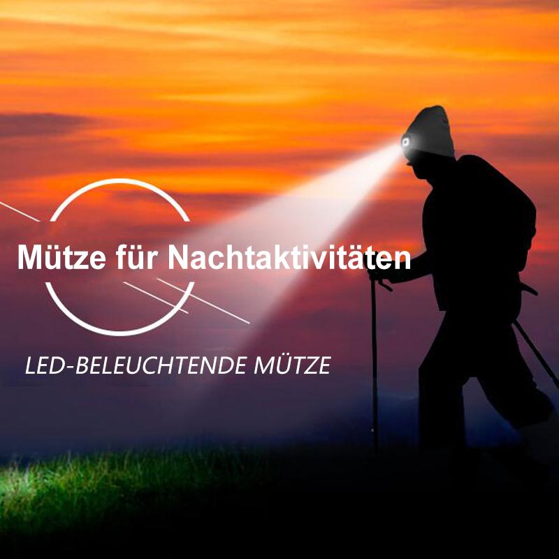 Avelena | Abziehbar LED Stirnlampe Beanie Mütze