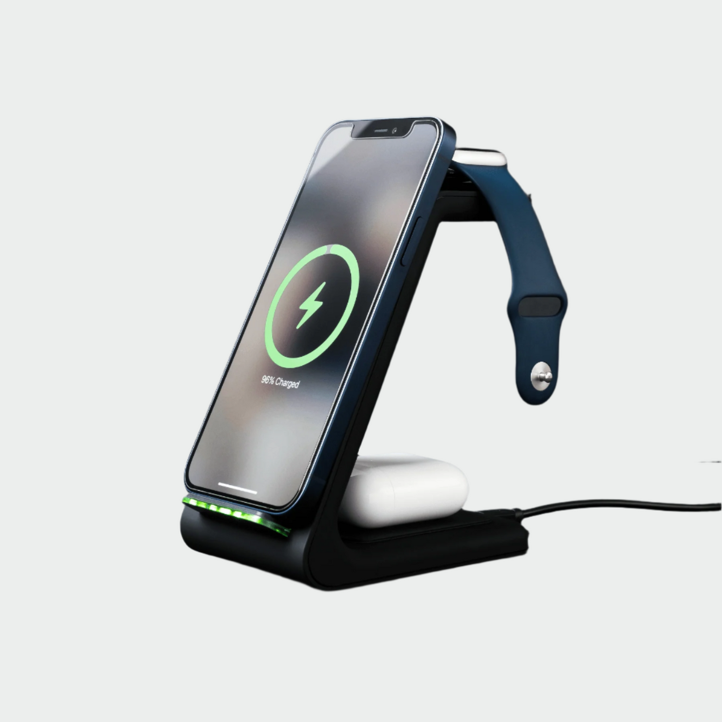 Avelena | 3-in-1 Wireless Charging Station | Apple, Samsung, Uhr, AirPods | Schnelllade-Lösung