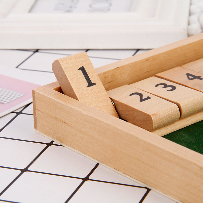 Avelena | „Shut The Box“-Spiel – Lustiges Tisch-Mathespiel für Erwachsene und Kinder