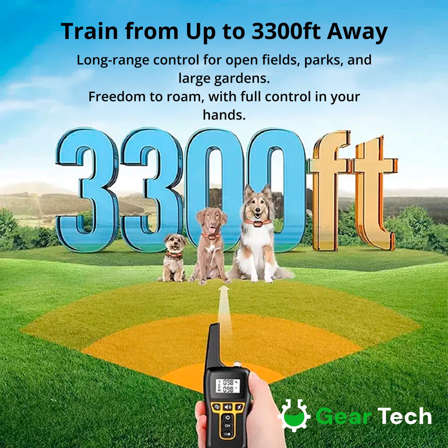 Avelena | 1000m wasserdichtes Hundetraining Halsband | Wiederaufladbar, Fernbedienung & verstellbar für kleine, mittlere und große Hunde