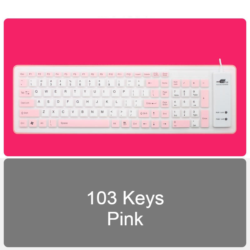 Avelena | Roll-up Silikon Flexibles Keyboard, mit USB Kabel, wasserdichte Beschichtung & leises Tippen