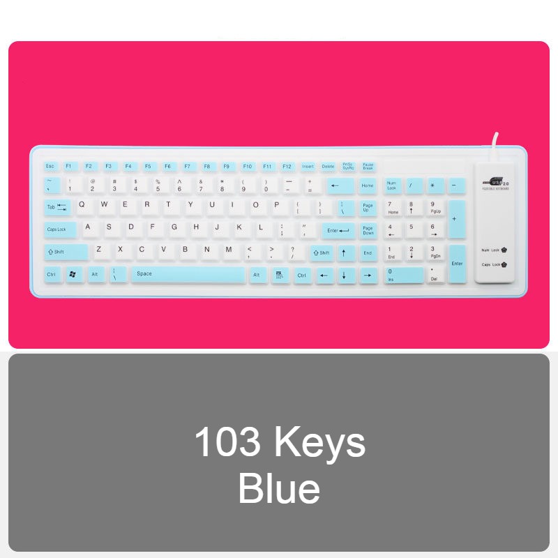 Avelena | Roll-up Silikon Flexibles Keyboard, mit USB Kabel, wasserdichte Beschichtung & leises Tippen