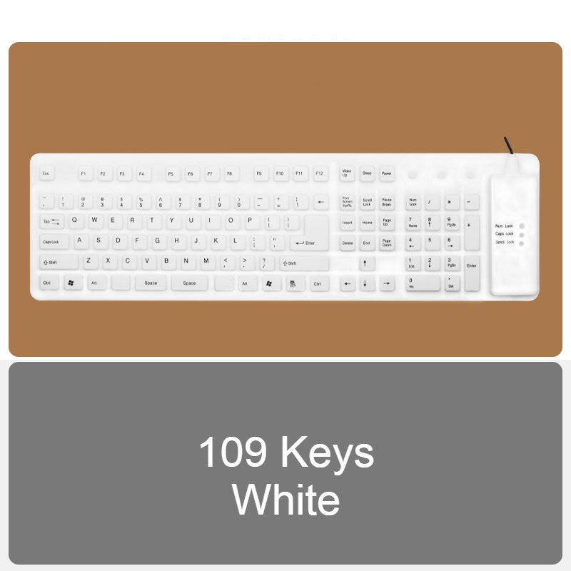Avelena | Roll-up Silikon Flexibles Keyboard, mit USB Kabel, wasserdichte Beschichtung & leises Tippen