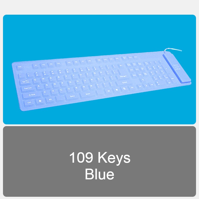 Avelena | Roll-up Silikon Flexibles Keyboard, mit USB Kabel, wasserdichte Beschichtung & leises Tippen