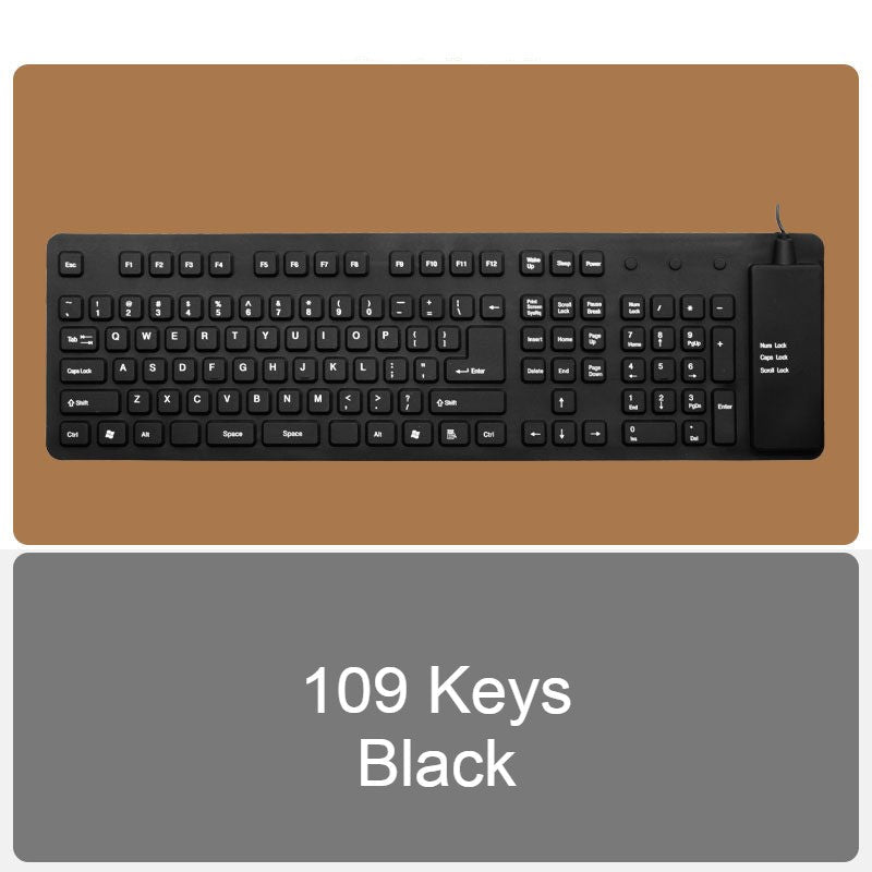 Avelena | Roll-up Silikon Flexibles Keyboard, mit USB Kabel, wasserdichte Beschichtung & leises Tippen