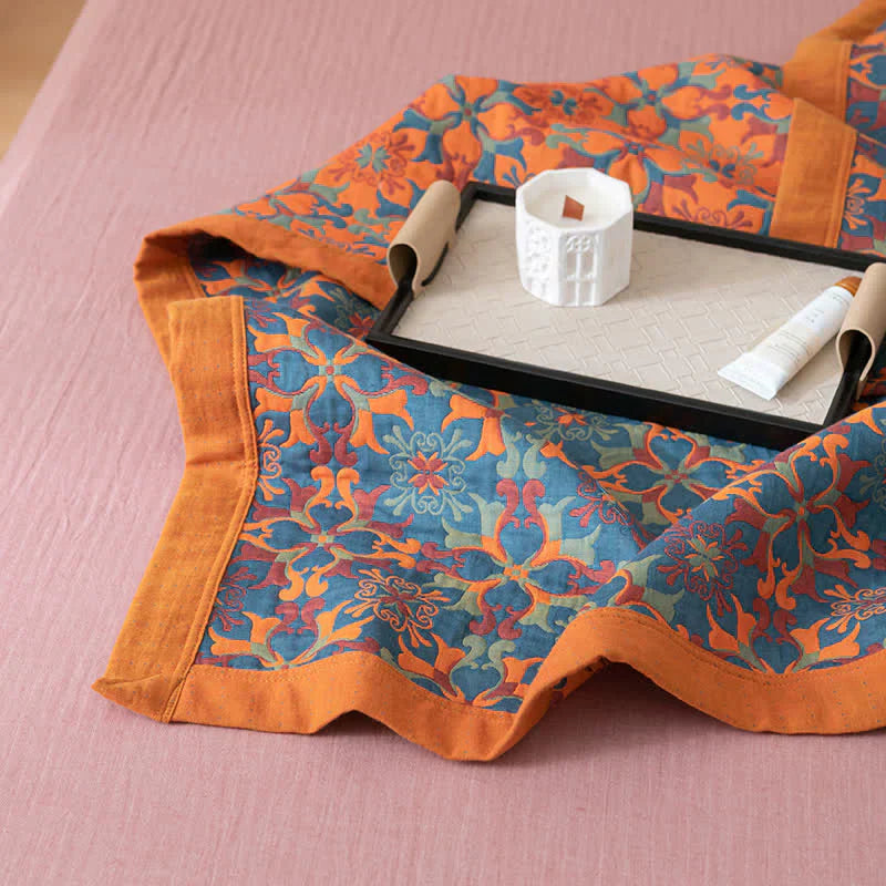 Avelena | & Blaues Muster Sechs-lagiges Baumwoll-Quilt - TerraLoom