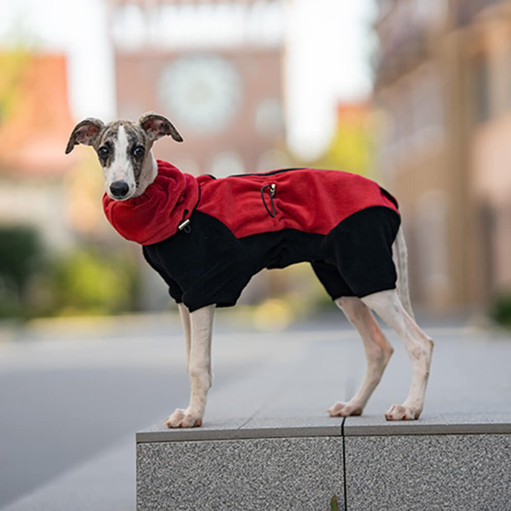 Avelena | Vollständiger Schutz Polar Fleece Hund Overall mit abnehmbarem Kragen