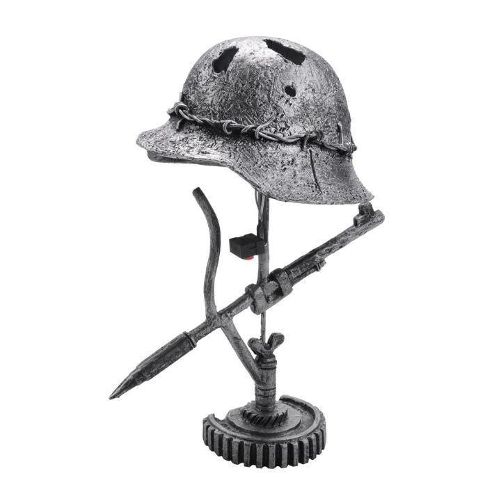 Avelena | AntiqueLume | Vintage Stahlhelm Tischlampe – Zeitlose historische Wohnkultur