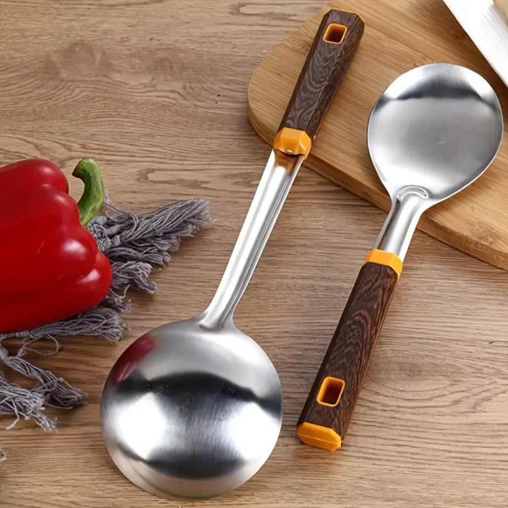 Avelena | Holzmaserung Edelstahl Besteck | 6-teiliges Set