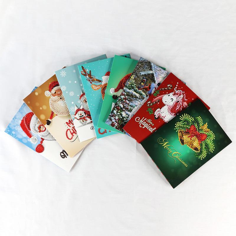 Avelena | Weihnachtskarte mit künstlicher Diamant(ein Set von 8 Modellen)