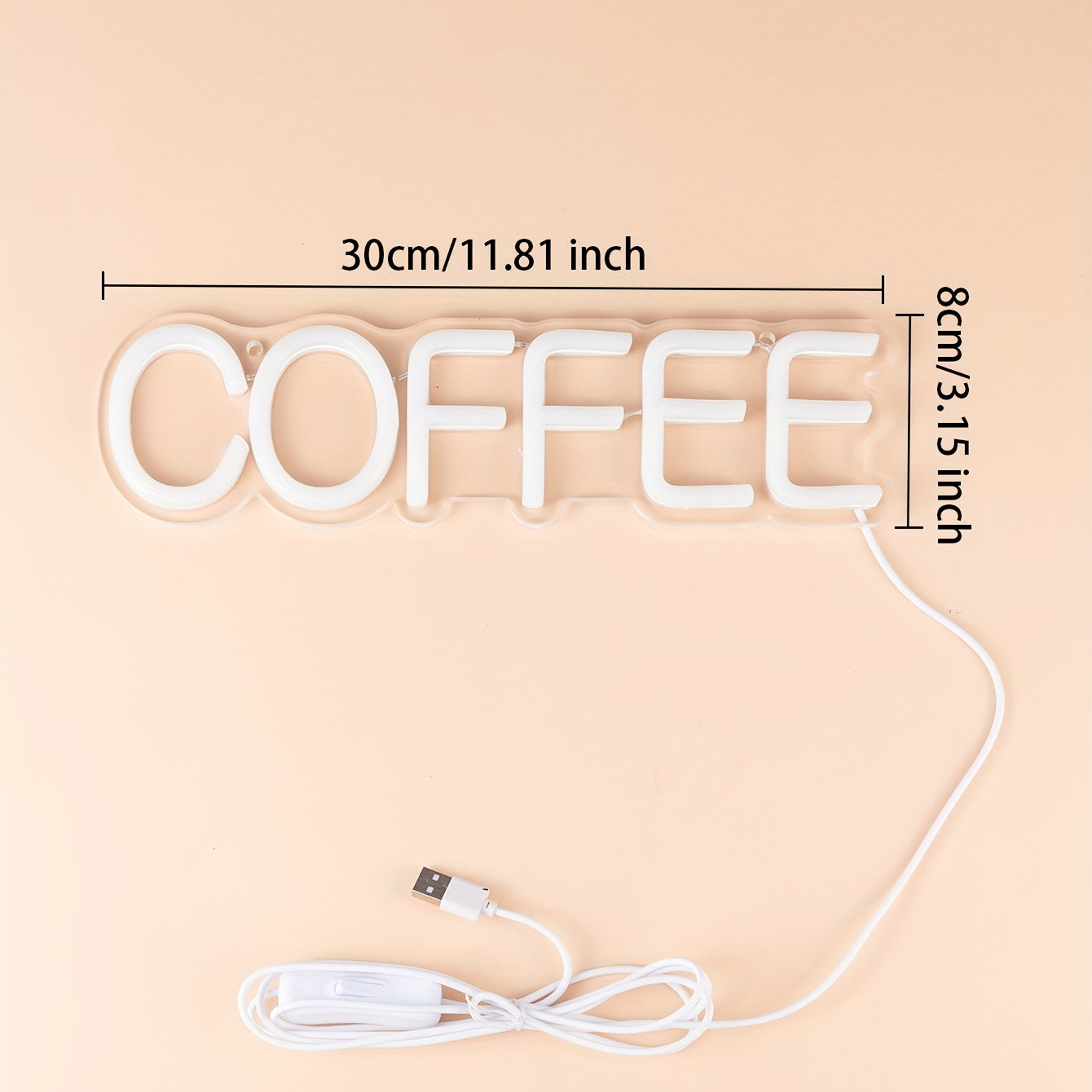 Avelena | Stilvolle LED-Neonleuchte Kaffee