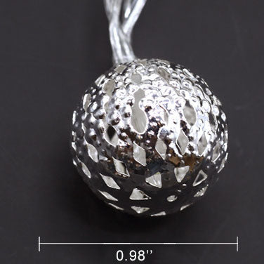Avelena | Solar-Lichterkette Marokkanische Kugel Bunte LED Weihnachtslichter Eisenkugeln Dekoration Außen Lichterkette