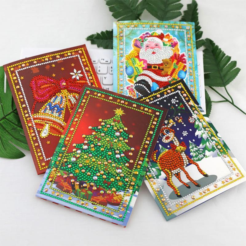 Avelena | Weihnachtskarte mit künstlicher Diamant(ein Set von 8 Modellen)