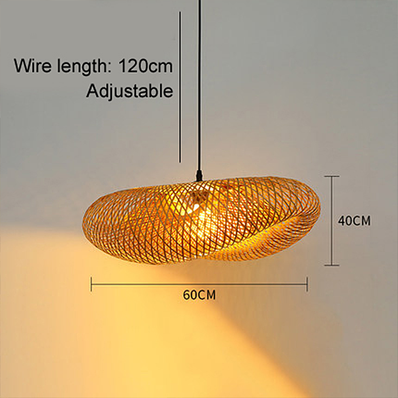 Avelena | Rattan Gewebtes Bambus -Pendellicht - Led - Licht