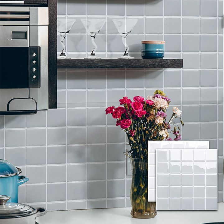 Avelena | Weiße Mosaik Peel & Stick Fliese Wasserfeste Küchenrückwand Tapete