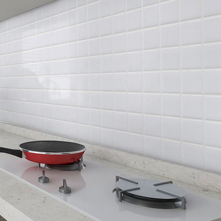 Avelena | Weiße Mosaik Peel & Stick Fliese Wasserfeste Küchenrückwand Tapete
