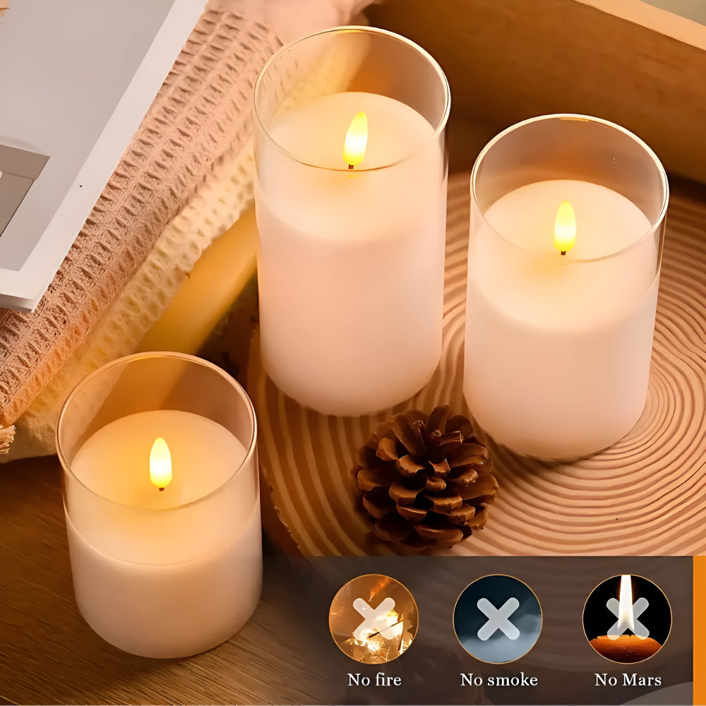 Avelena | Ätherische 3D flameless Kerze | 3er Set