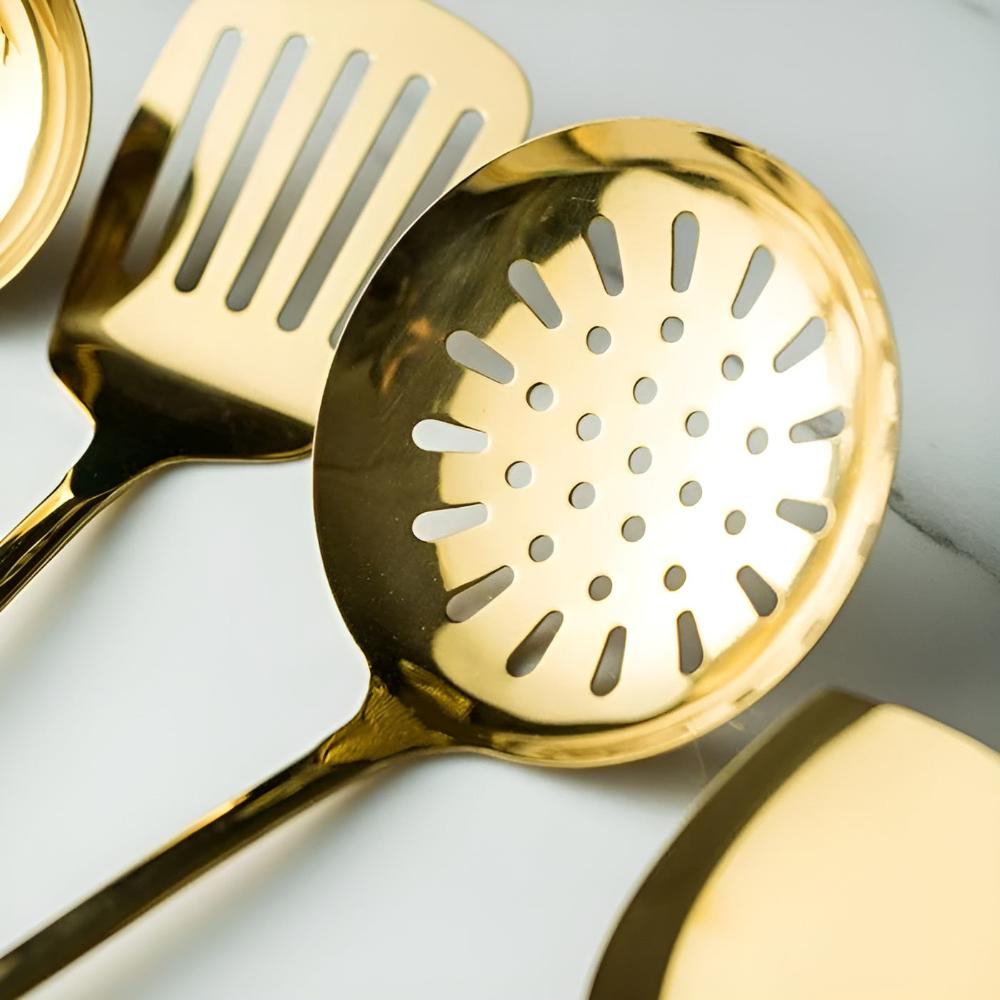 Avelena | Goldenes Edelstahl Besteckset
